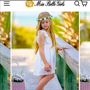 NWT Mia Bella designer Angel Dear white eyelet ruffle dress